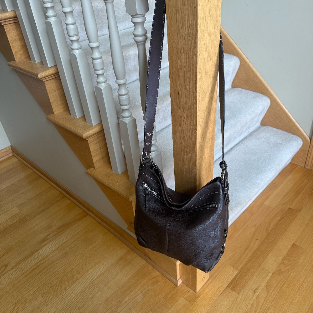 Vintage COACH Pebble Leather  Mahogany Shoulder Or Crossbody Bag